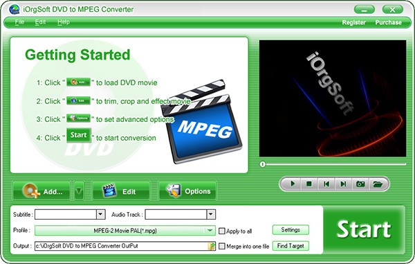 iOrgSoft DVD to MPEG Converter