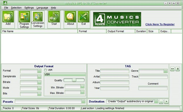 4Musics MP3 to WAV Converter